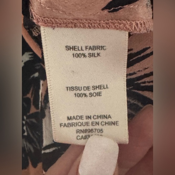 Rebecca Taylor Silk Split Wood Rose Blouse - Picture 6 of 6